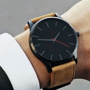 Men PU Strap Quartz Watch